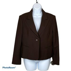 BCBGMaxazria Brown 1 Button Blazer Sz L